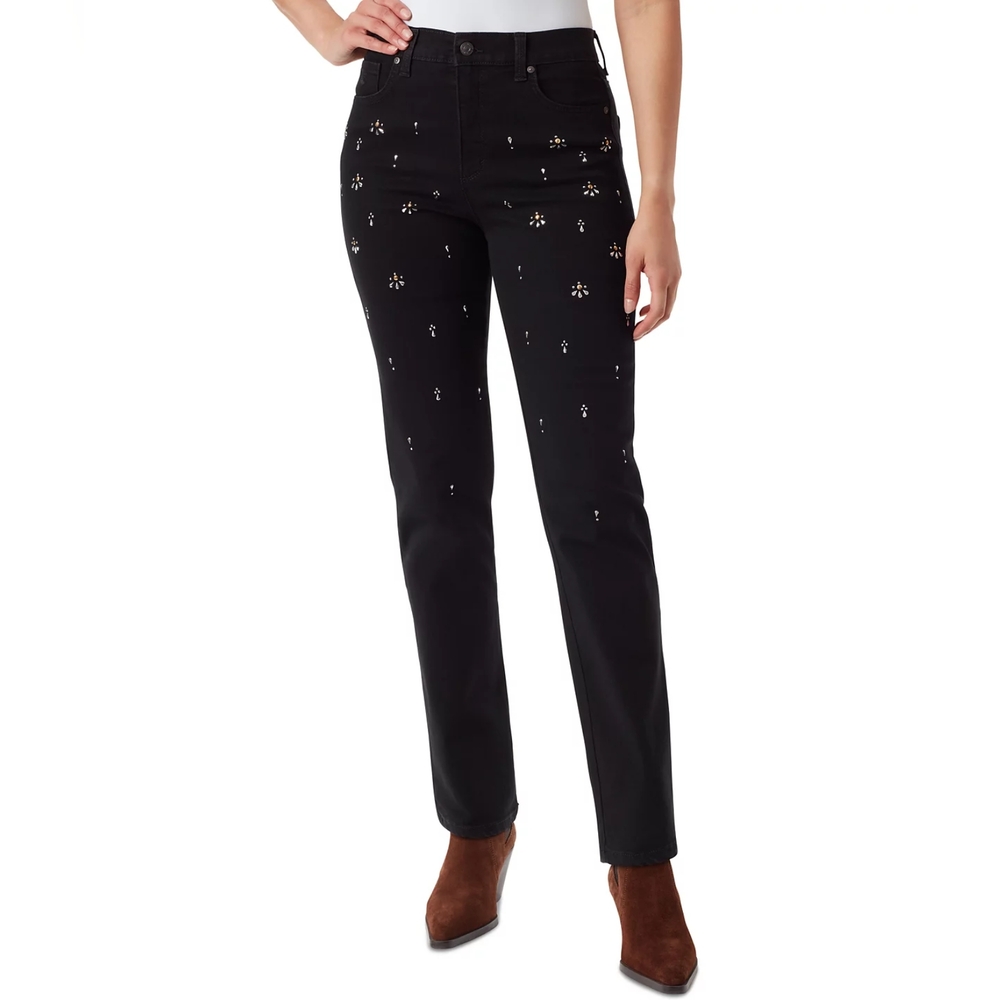 NWT GV Embellished Amanda High-Rise Jeans 14 Black Firm Price